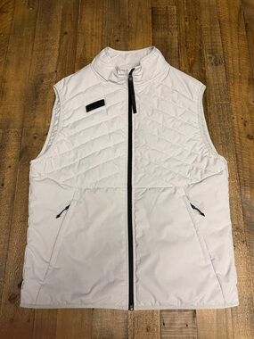 Men's gray Quilted Vest with High Collar full zip large by LEGENDS